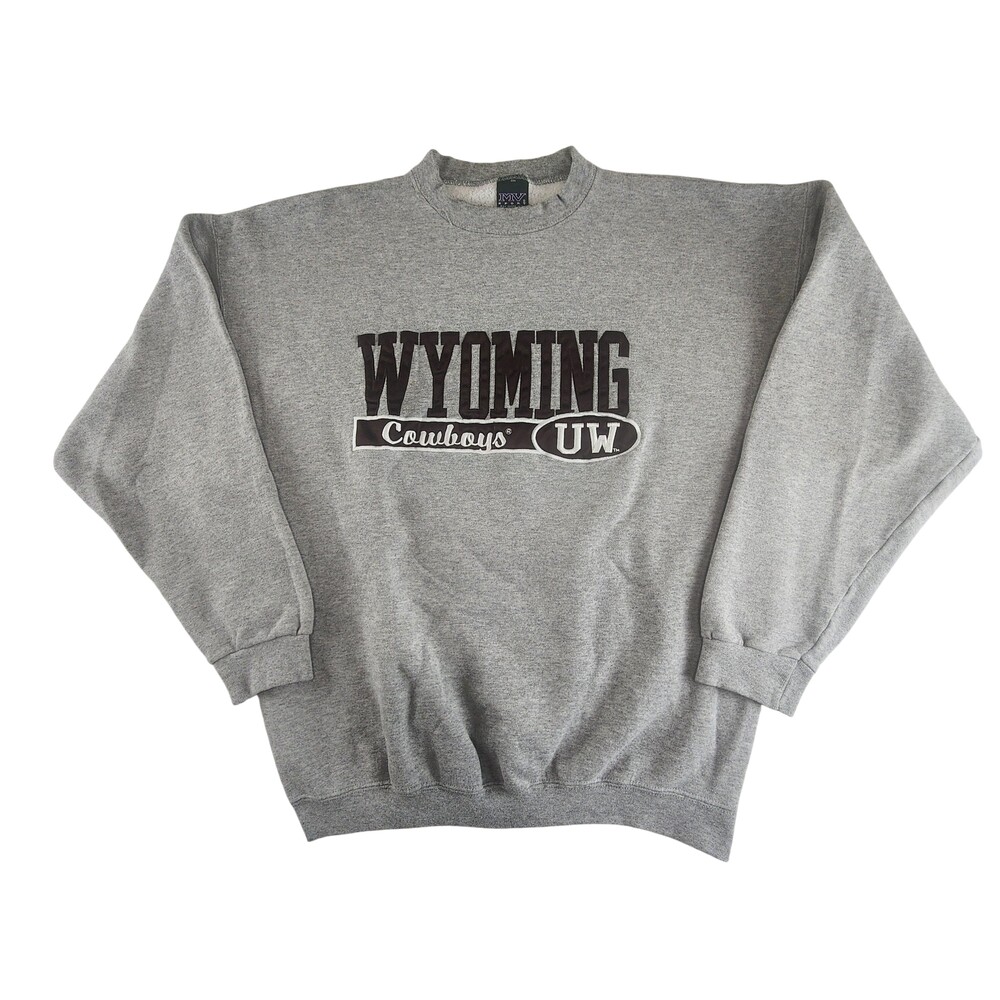 Wyoming Cowboys Sweatshirt Mens XL Gray NCAA Football MV Sport Fleece Crewneck